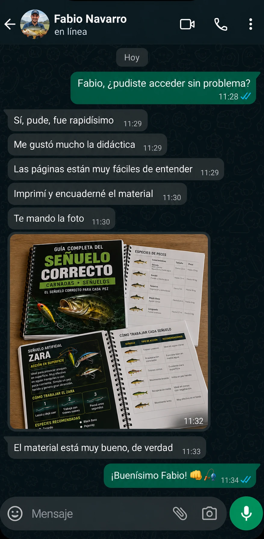 Testimonio de cliente utilizando el material
