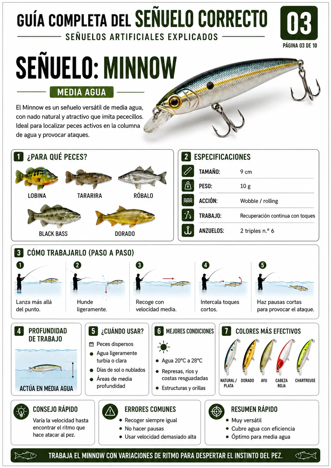 Página de la guía: señuelo Minnow